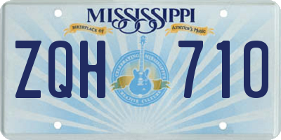MS license plate ZQH710