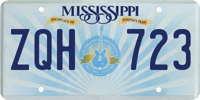 MS license plate ZQH723