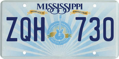 MS license plate ZQH730