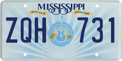 MS license plate ZQH731
