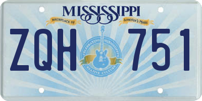 MS license plate ZQH751