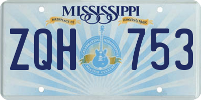 MS license plate ZQH753