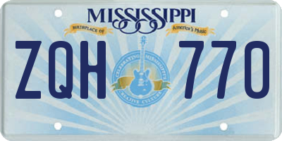 MS license plate ZQH770