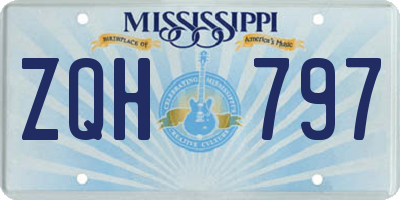 MS license plate ZQH797