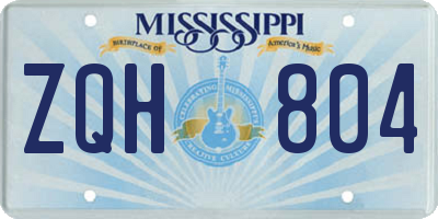 MS license plate ZQH804