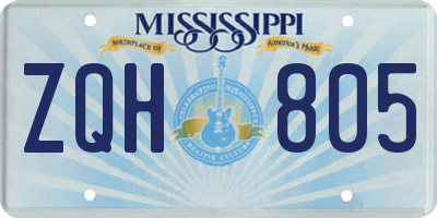 MS license plate ZQH805