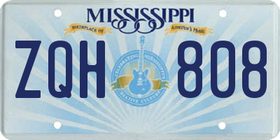 MS license plate ZQH808