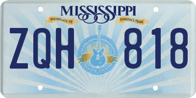 MS license plate ZQH818