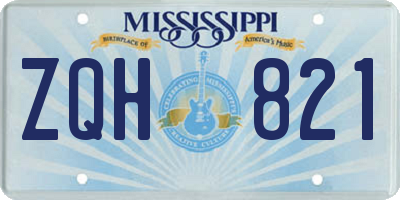 MS license plate ZQH821
