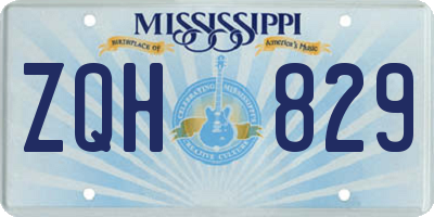 MS license plate ZQH829