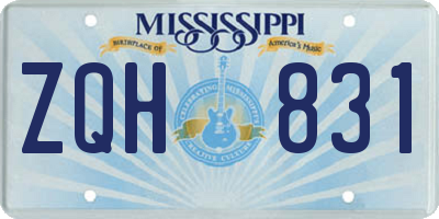 MS license plate ZQH831