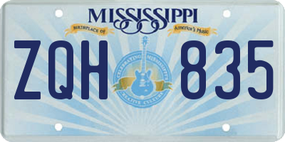 MS license plate ZQH835