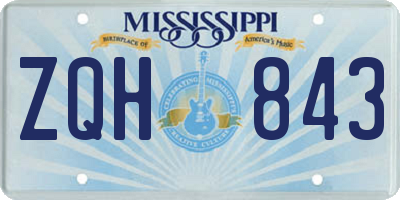 MS license plate ZQH843