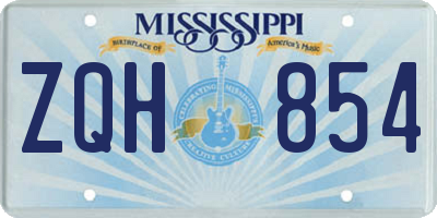 MS license plate ZQH854