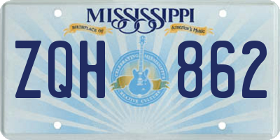 MS license plate ZQH862