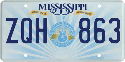 MS license plate ZQH863