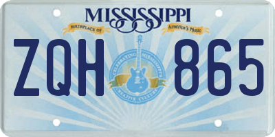 MS license plate ZQH865