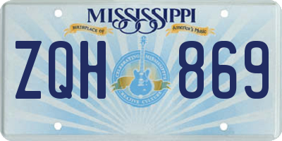 MS license plate ZQH869