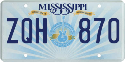 MS license plate ZQH870