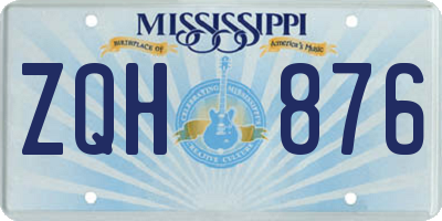 MS license plate ZQH876