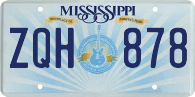 MS license plate ZQH878