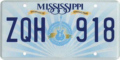 MS license plate ZQH918