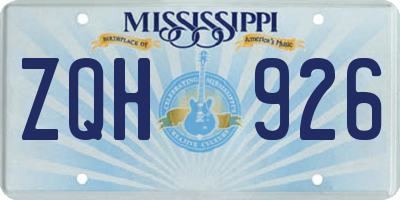 MS license plate ZQH926