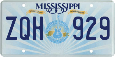MS license plate ZQH929