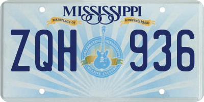 MS license plate ZQH936