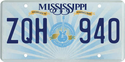MS license plate ZQH940
