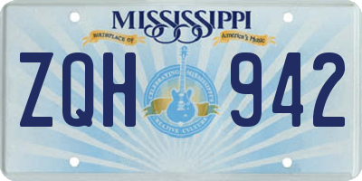 MS license plate ZQH942