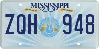 MS license plate ZQH948
