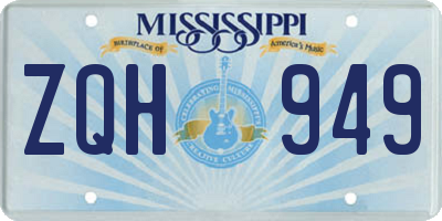 MS license plate ZQH949
