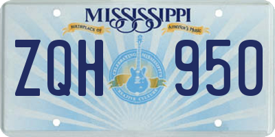 MS license plate ZQH950