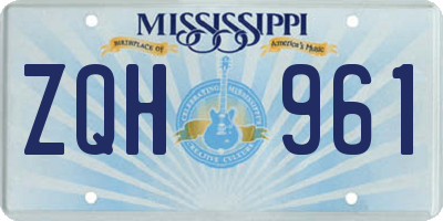 MS license plate ZQH961