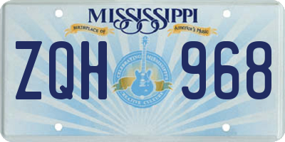 MS license plate ZQH968