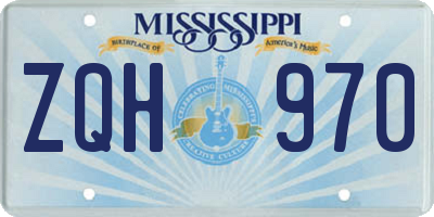 MS license plate ZQH970