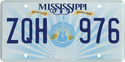 MS license plate ZQH976