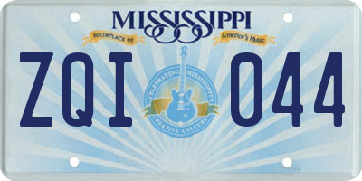 MS license plate ZQI044