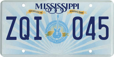 MS license plate ZQI045