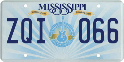 MS license plate ZQI066