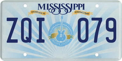 MS license plate ZQI079