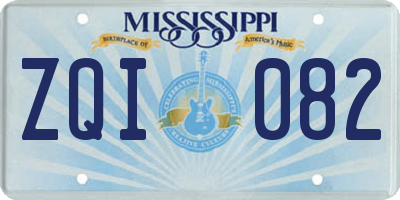MS license plate ZQI082
