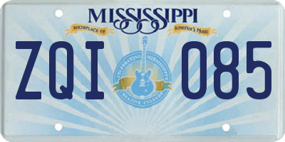 MS license plate ZQI085