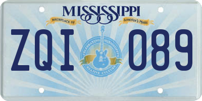 MS license plate ZQI089