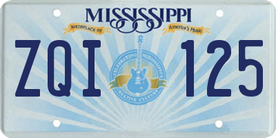 MS license plate ZQI125