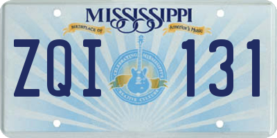 MS license plate ZQI131