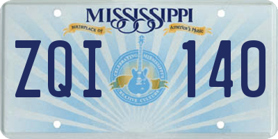 MS license plate ZQI140