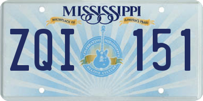 MS license plate ZQI151