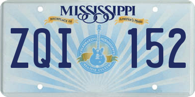 MS license plate ZQI152